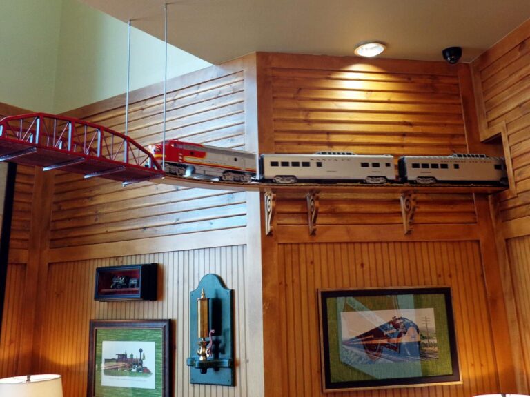 An interior view of Dental Depot's dentist office in Broken Arrow showing the miniature train track running throughout the office.