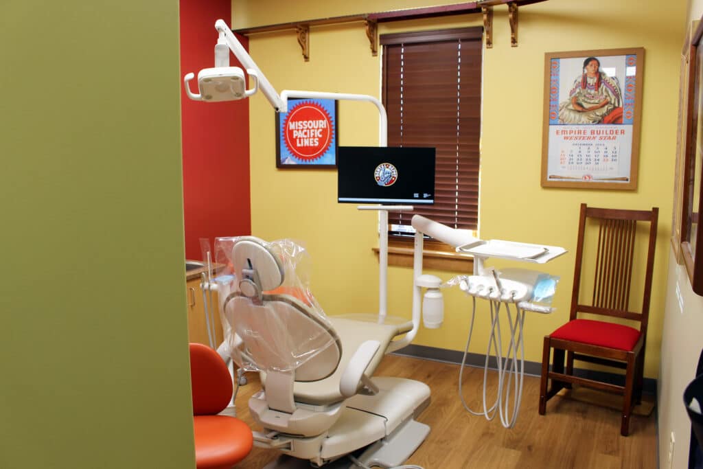 Interior view of the dentist office dental exam room