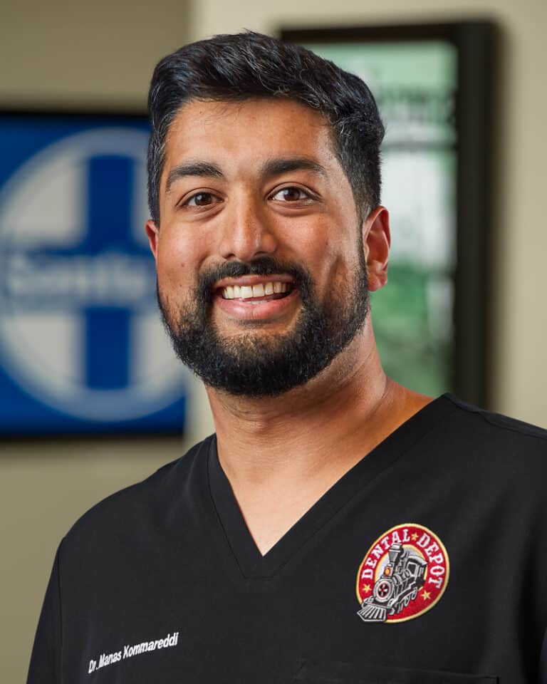 Headshot for Dr. Manas Kommareddi at Dental Depot of Oklahoma.