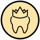 icon representing tooth crowns and bridges